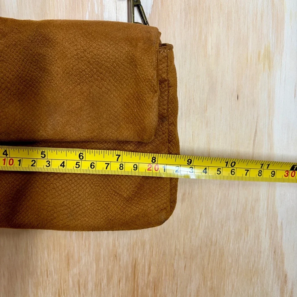 Anthropologie Vegan Suede Foldover Crossbody Bag Convertible Clutch